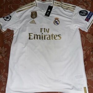 Adidas White and Gold Men's Jersey